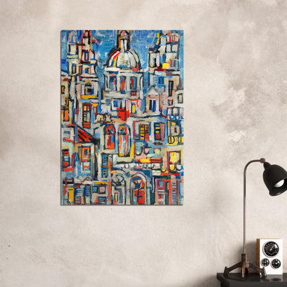 LANDSCAPE OF HAVANA 1961 - Rene Portocarrero Brushed Aluminum Print - 70x100 cm / 28x40 inches | Rene Portocarrero Aluminum Print | Rene Portocarrero Prints
