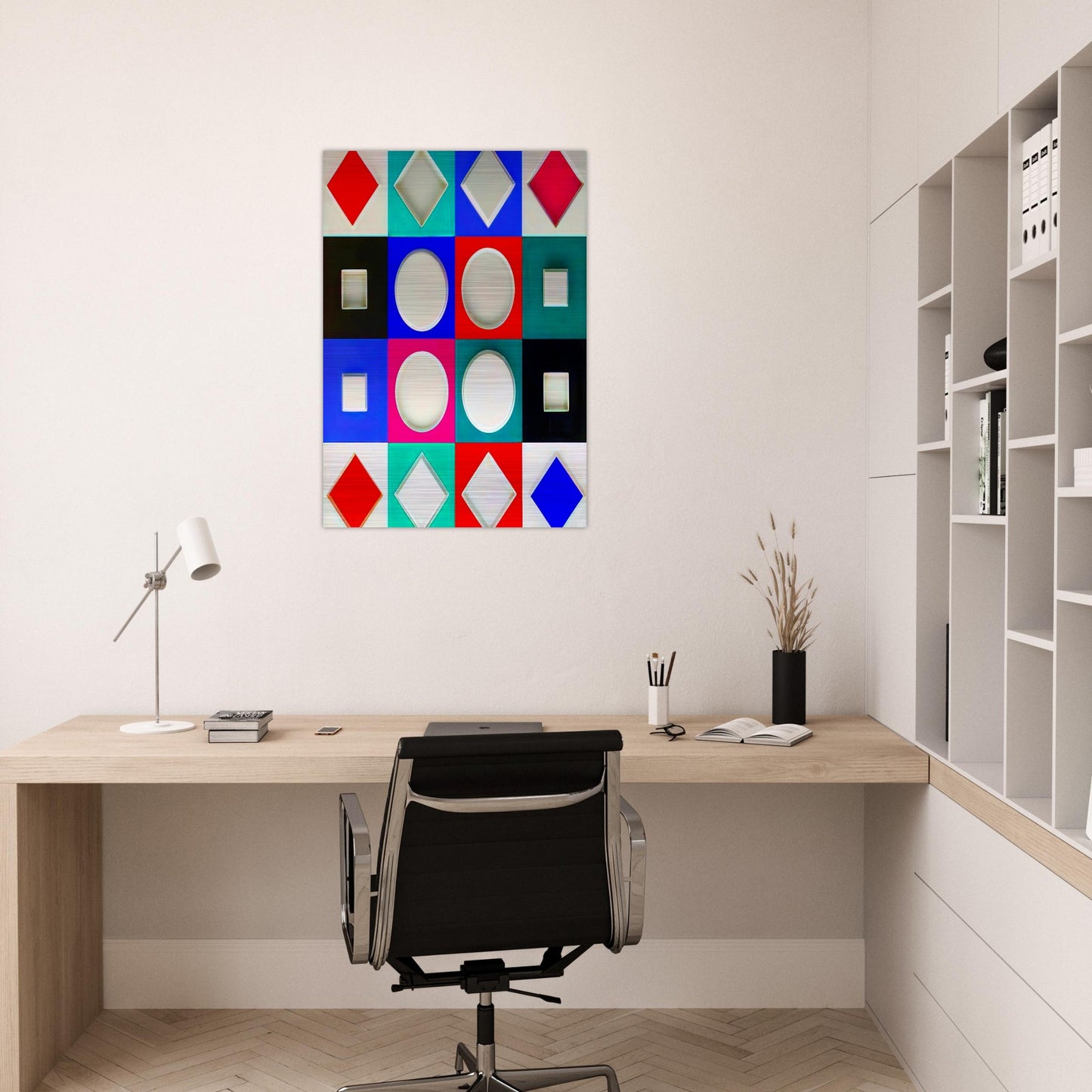 Composition Carrée Relief - 1970 - Victor Vasarely Brushed Aluminum Print - 70x100 cm / 28x40 inches | Victor Vasarely Aluminum Print | Victor Vasarely Prints