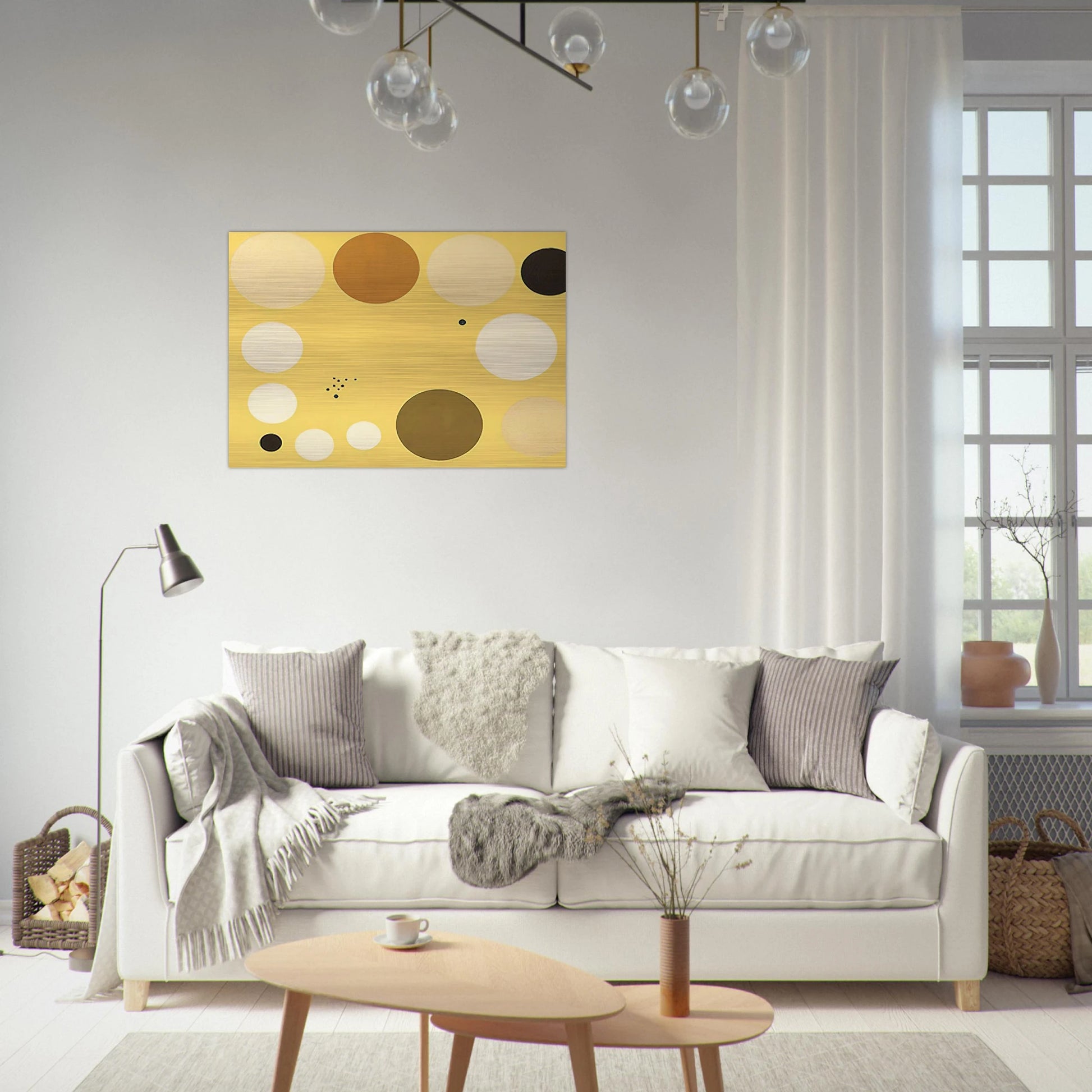 Carta celeste en amarillo n° 1 - 1953 1 - Lolo Soldevilla Brushed Aluminum Print - 70x100 cm / 28x40 inches | Lolo Soldevilla Aluminum Print | Lolo Soldevilla Prints