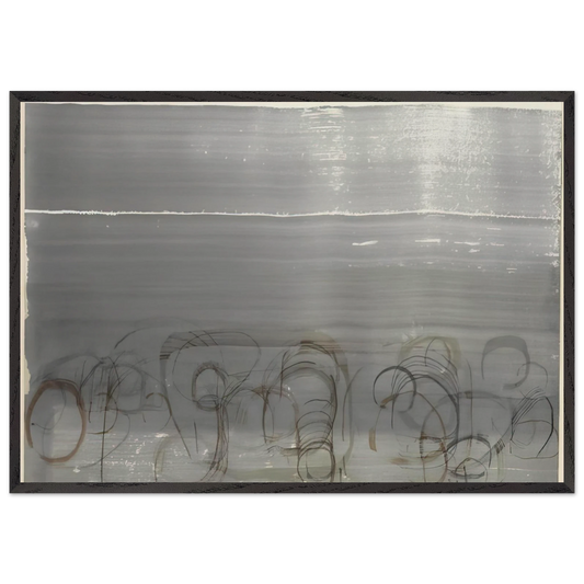 New River Watercolor Series IV No 6 - 1988 - John Cage 70x100 cm / 28x40 inches Framed Art Print – Black Wooden Frame