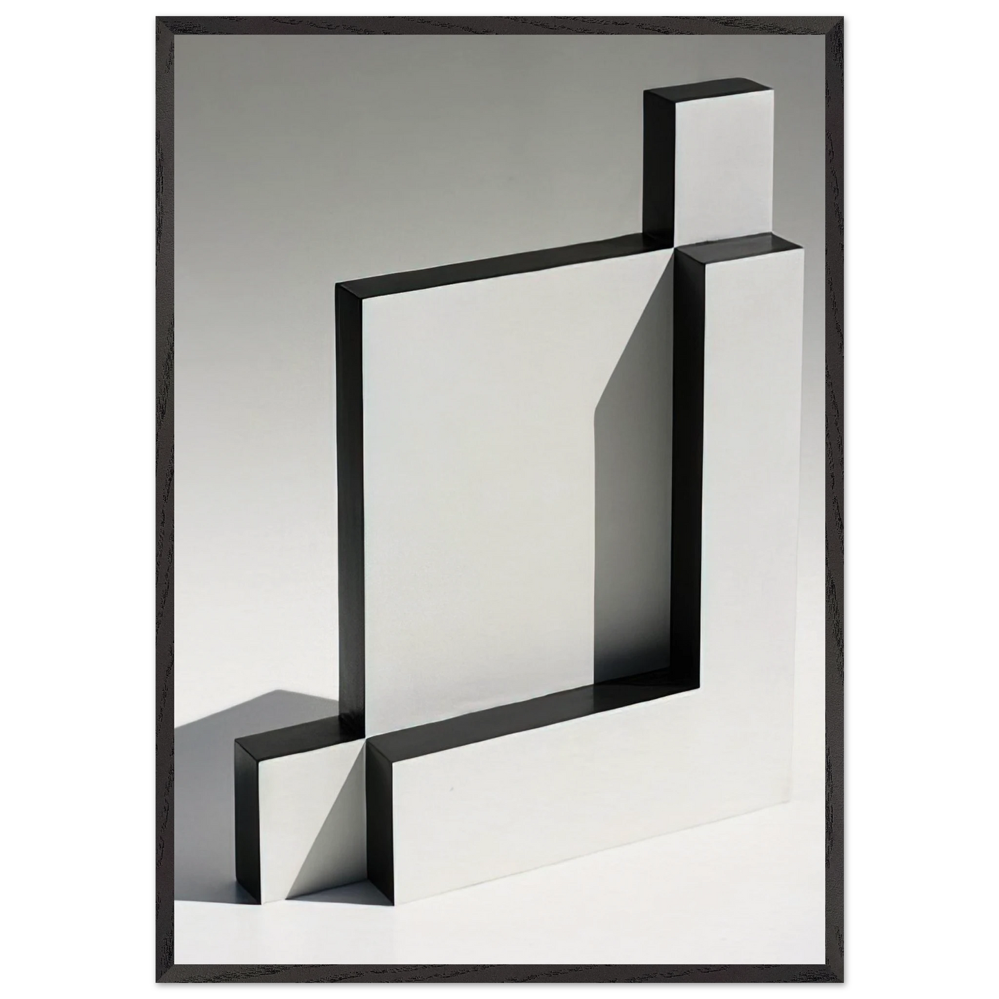 White and Black Sculpture - 1965 - Lygia Pape 70x100 cm / 28x40 inches Framed Art Print – Black Wooden Frame