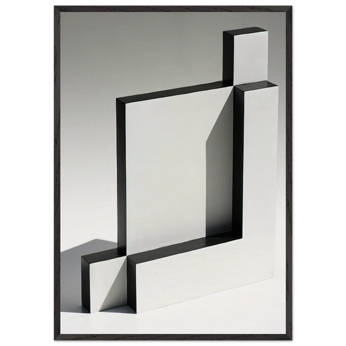 White and Black Sculpture - 1965 - Lygia Pape 70x100 cm / 28x40 inches Framed Art Print – Black Wooden Frame