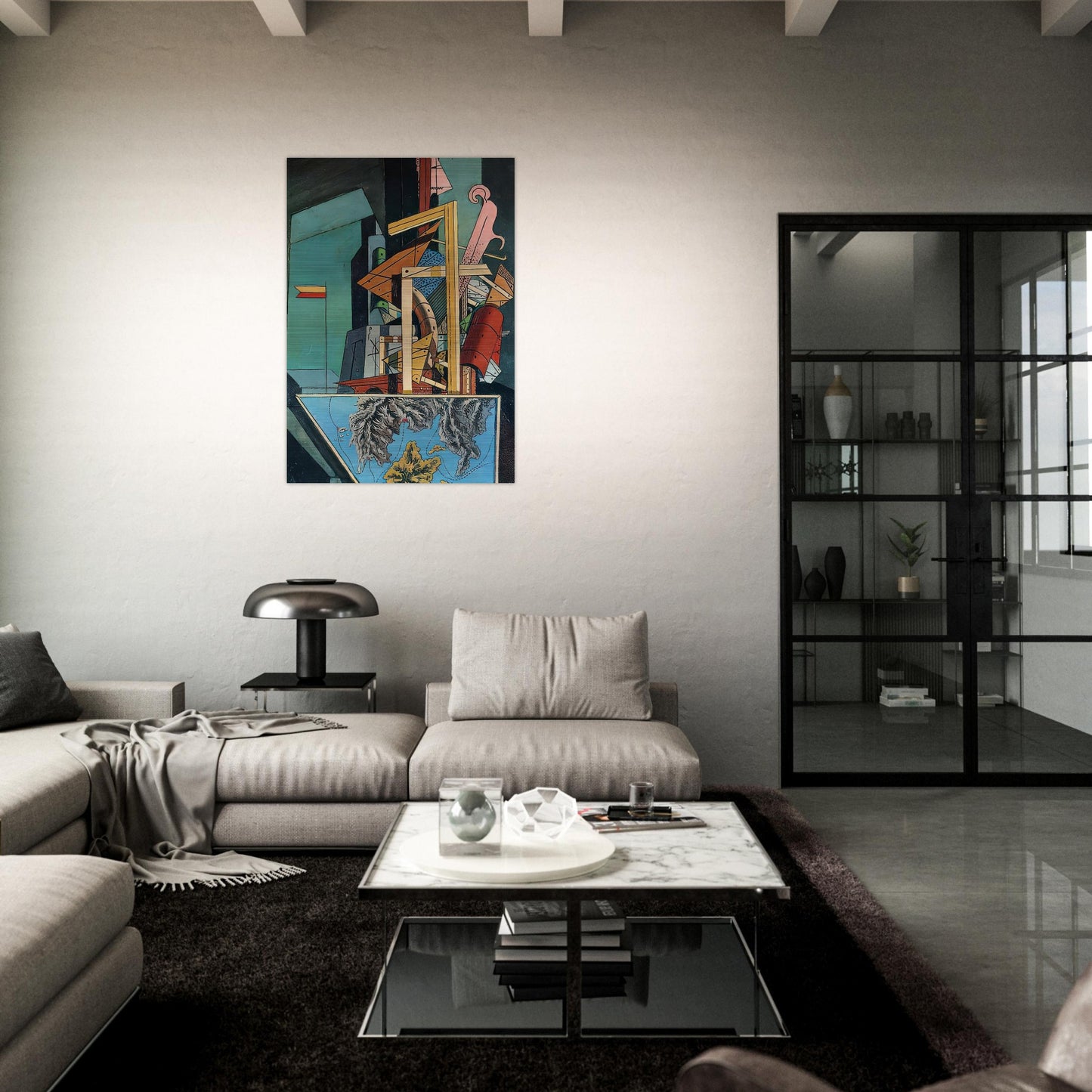 THE MELANCHOLY OF DEPARTURE 1916 1 - Giorgio de Chirico Brushed Aluminum Print - 70x100 cm / 28x40 inches | Giorgio de Chirico Aluminum Print | Giorgio de Chirico Prints