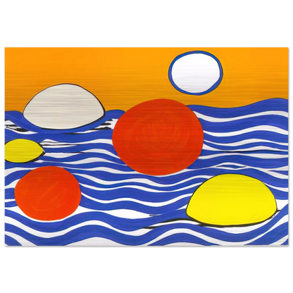 WAVES 1973 - Alexander Calder Brushed Aluminum Print - 70x100 cm / 28x40 inches | Alexander Calder Aluminum Print | Alexander Calder Prints
