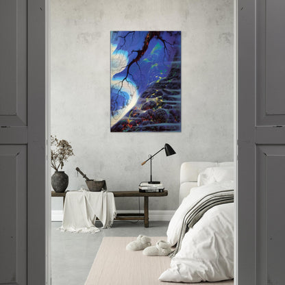 Mystical Big Sur - Eyvind Earle Brushed Aluminum Print - 70x100 cm / 28x40 inches | Eyvind Earle Aluminum Print | Eyvind Earle Prints