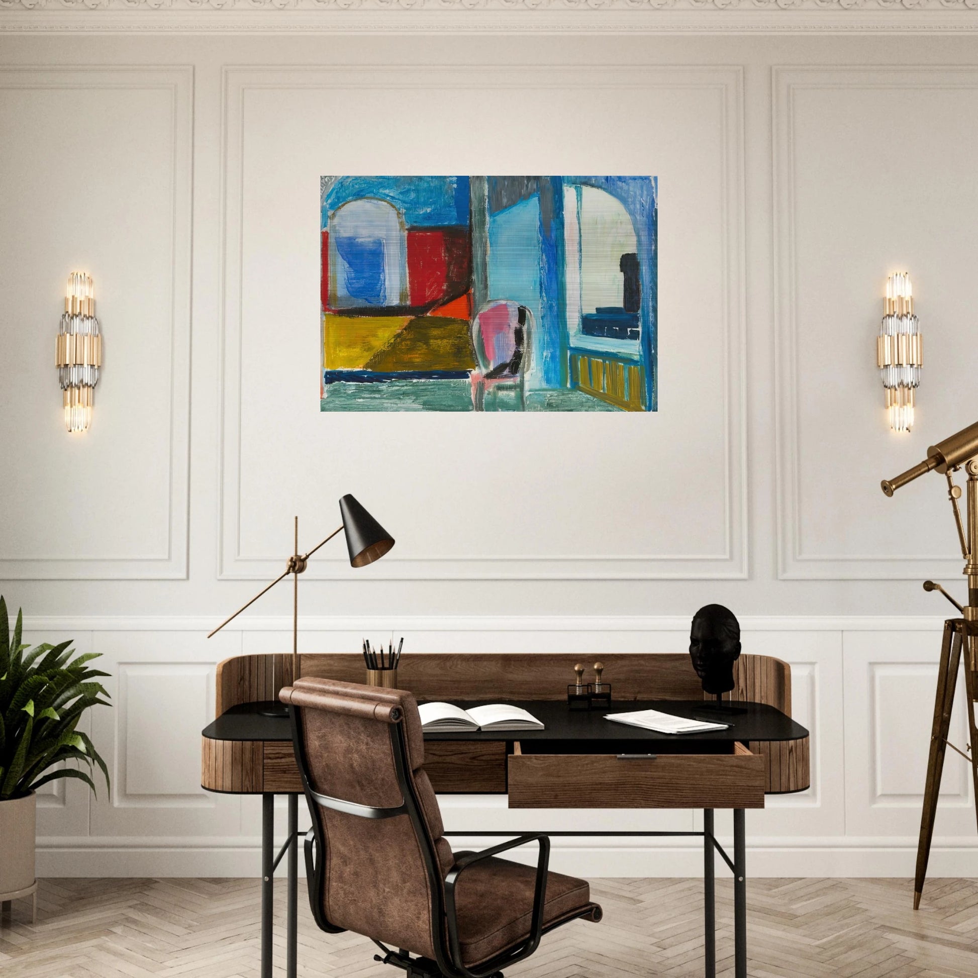Interior - 1951 - Tove Jansson Brushed Aluminum Print - 70x100 cm / 28x40 inches | Tove Jansson Aluminum Print | Tove Jansson Prints