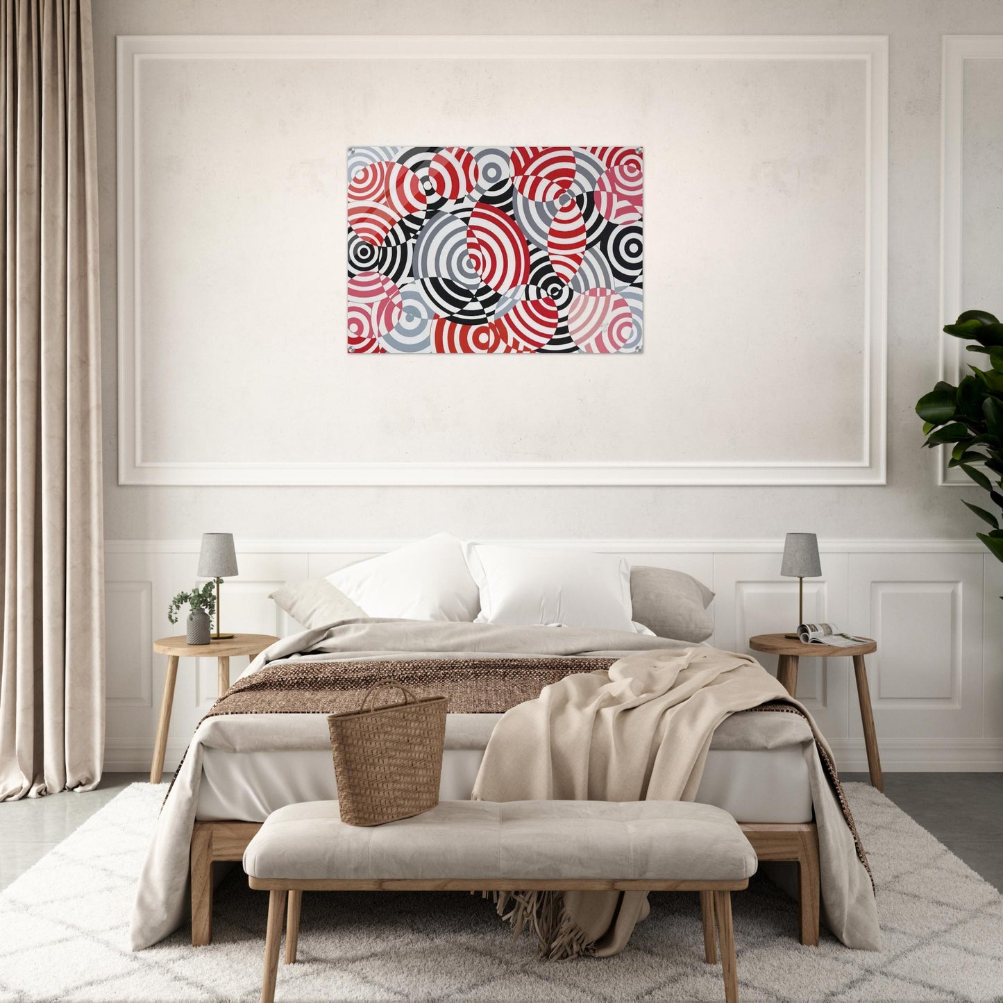 Interférences en rouge et gris No. 640 - 1963 - Antonio Asis Acrylic Print - 70x100 cm / 28x40″ inches | Antonio Asis Wall Art | Antonio Asis Prints