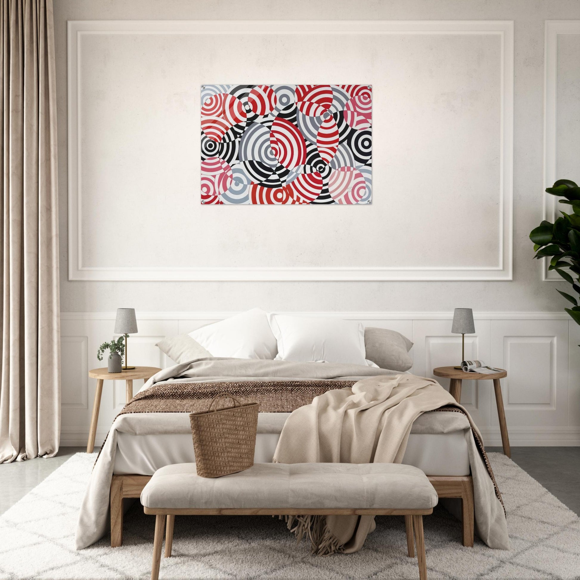 Interférences en rouge et gris No. 640 - 1963 - Antonio Asis Acrylic Print - 70x100 cm / 28x40″ inches | Antonio Asis Wall Art | Antonio Asis Prints