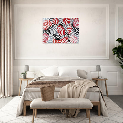 Interférences en rouge et gris No. 640 - 1963 - Antonio Asis Acrylic Print - 70x100 cm / 28x40″ inches | Antonio Asis Wall Art | Antonio Asis Prints
