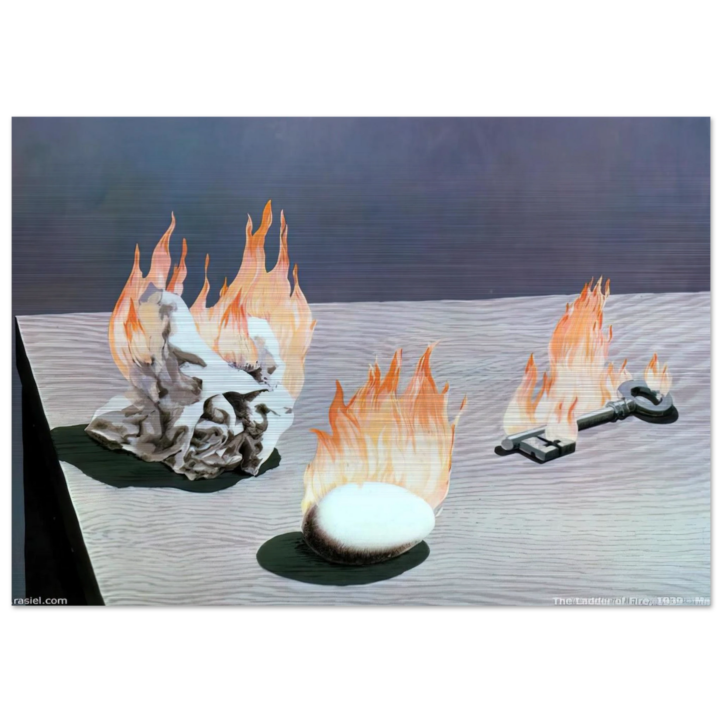 THE LADDER OF FIRE 1939 - Rene Magritte Brushed Aluminum Print - 70x100 cm / 28x40 inches | Rene Magritte Aluminum Print | Rene Magritte Prints