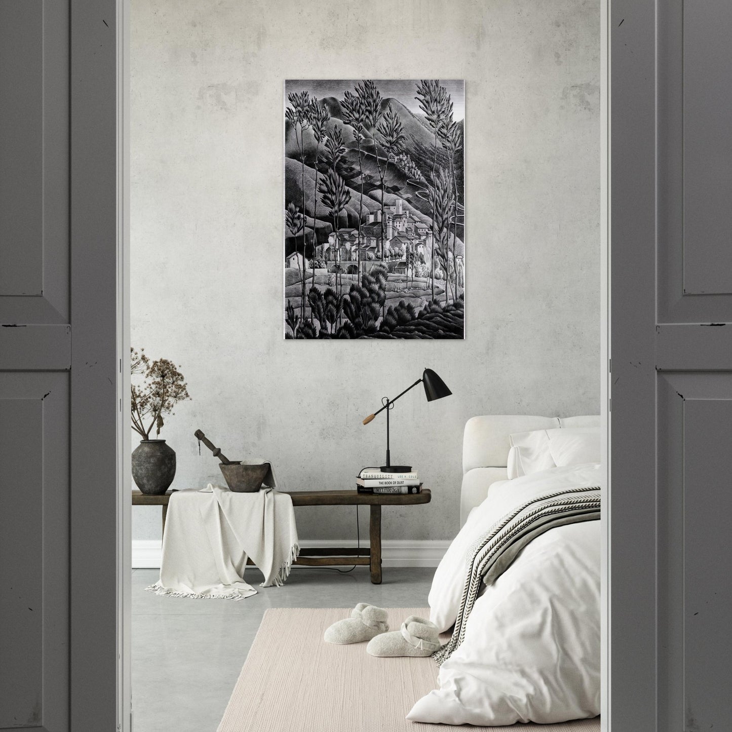 ALFEDENA ABRUZZI - MC Escher Brushed Aluminum Print - 70x100 cm / 28x40 inches | MC Escher Aluminum Print | MC Escher Prints