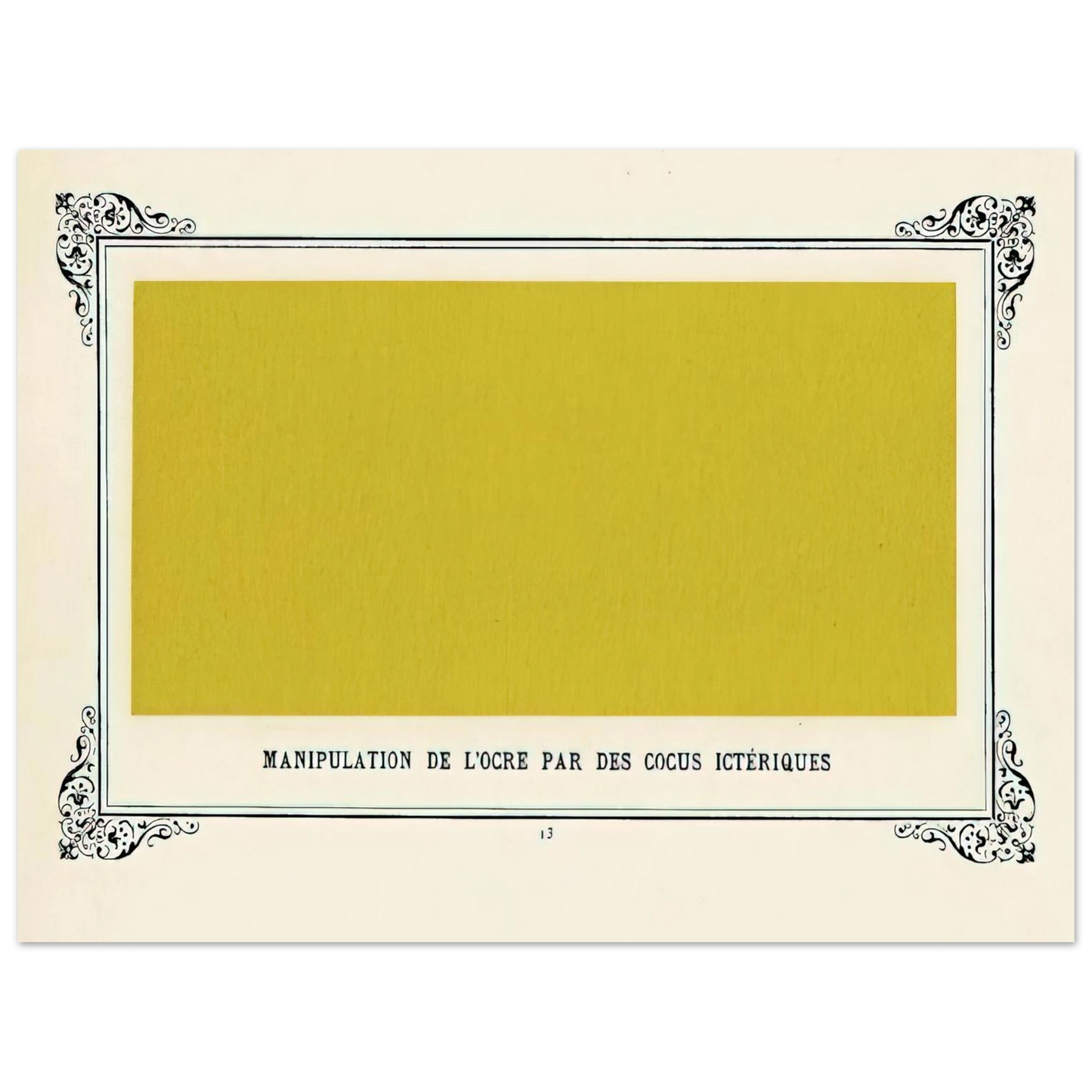 Alphonse Allais - Jaundiced Cuckolds Handling Ochre  75x100 cm / 30x40inches Fine Art Poster