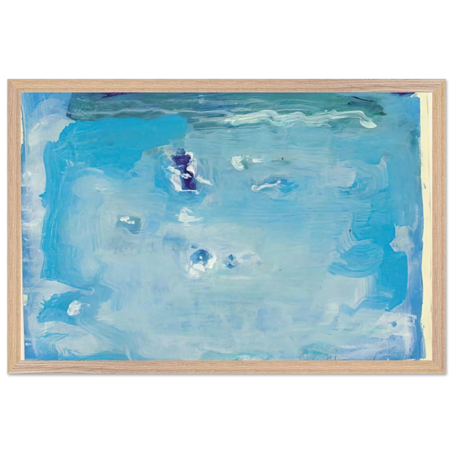 Helen Frankenthaler - Untitled - Color Field Painting, Lyrical Abstraction Wall art - A1 (59.4 x 84.1  cm) - Premium Wooden Framed Poster With Fine Art Paper-canvas - Wood frame