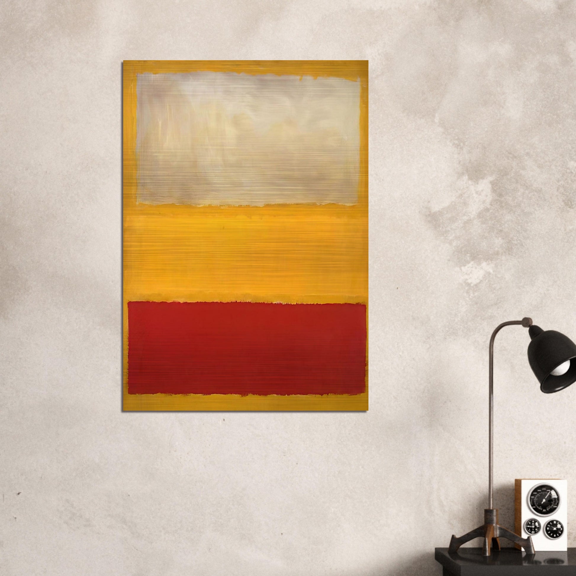 No. 13 White, Red on Yellow - Mark Rothko Brushed Aluminum Print - 70x100 cm / 28x40 inches | Mark Rothko Aluminum Print | Mark Rothko Prints