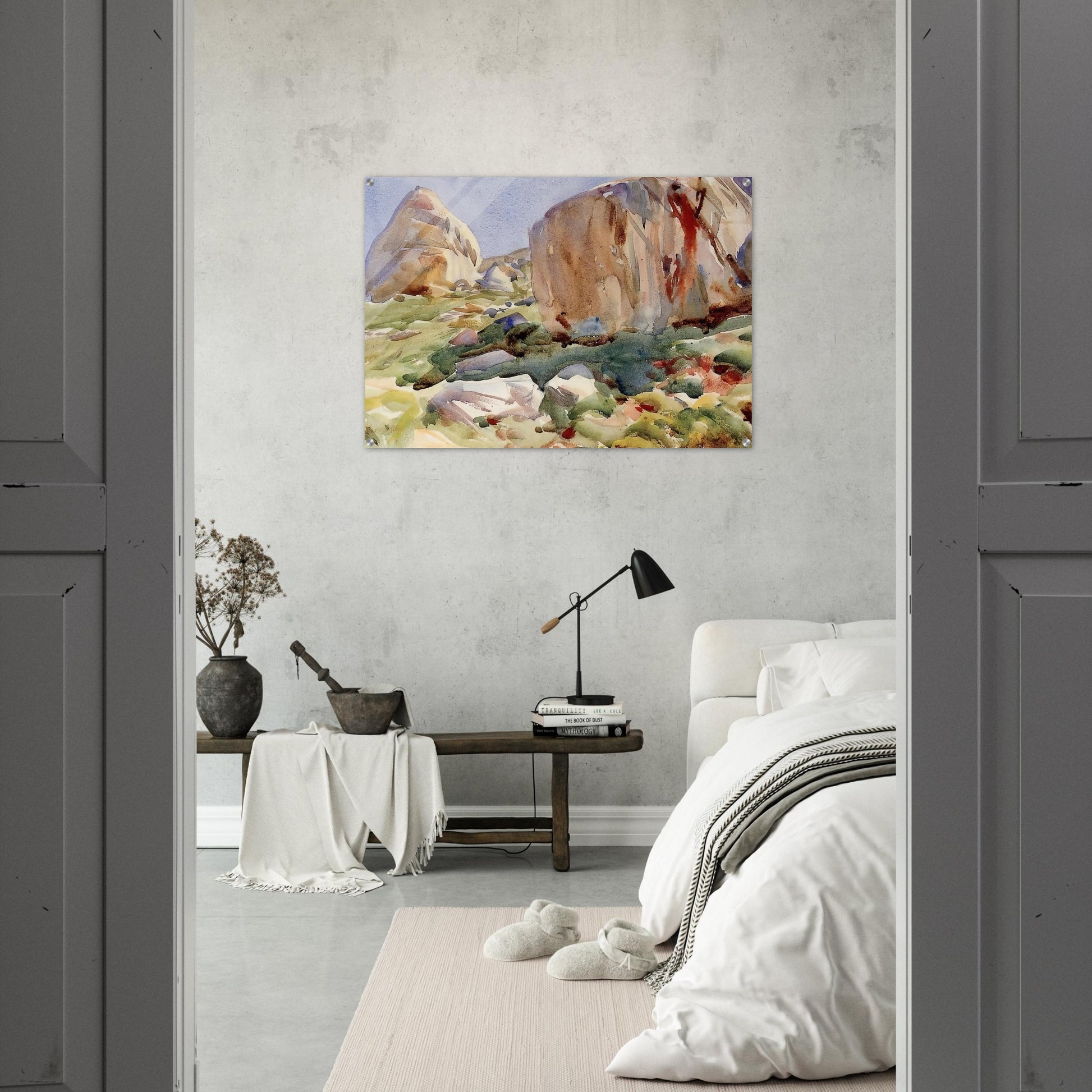 The Simplon. Large Rocks - John Singer Sargent Acrylic Print - 70x100 cm / 28x40″ inches