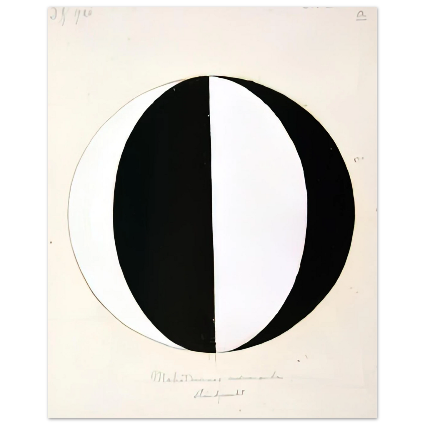 Hilma af Klint - THE MAHATMAS PRESENT STANDING POINT SERIES II NO 2A 1920 Wall art - 70x100 cm / 28x40 inches - Premium Wooden Framed Poster With Fine Art Paper-canvas - White frame