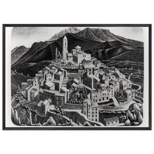ESCHER 11 - MC Escher 70x100 cm / 28x40 inches Framed Art Print – Black Wooden Frame | Maurits Cornelis Escher Prints