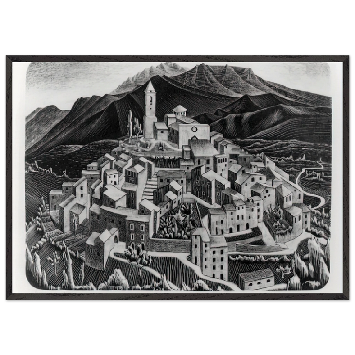ESCHER 11 - MC Escher 70x100 cm / 28x40 inches Framed Art Print – Black Wooden Frame | Maurits Cornelis Escher Prints
