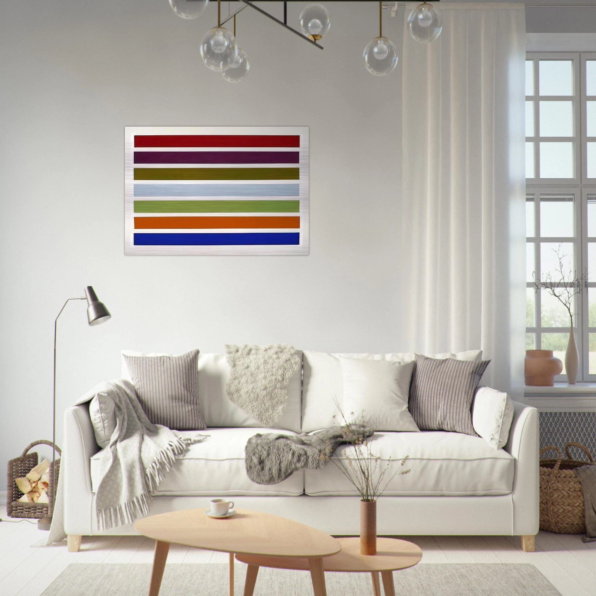 Wall Stripes No. 3 - 1962 - Gene Davis Brushed Aluminum Print - 70x100 cm / 28x40 inches | Gene Davis Aluminum Print | Gene Davis Prints