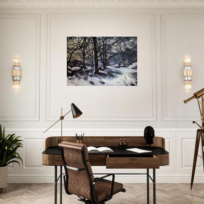 Melting Snow. Fontainbleau - Paul Cézanne Brushed Aluminum Print - 70x100 cm / 28x40 inches | Paul Cézanne Aluminum Print | Paul Cézanne Prints