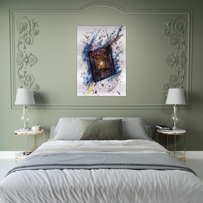 Falling Star  L. L249  - Sam Francis Brushed Aluminum Print - 70x100 cm / 28x40 inches | Sam Francis Aluminum Print | Sam Francis Prints