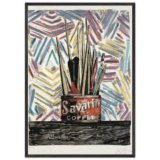 SAVARIN ULAE 183 - Jasper Johns 70x100 cm / 28x40 inches Framed Art Print – Black Wooden Frame