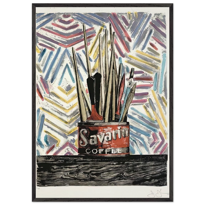 SAVARIN ULAE 183 - Jasper Johns 70x100 cm / 28x40 inches Framed Art Print – Black Wooden Frame
