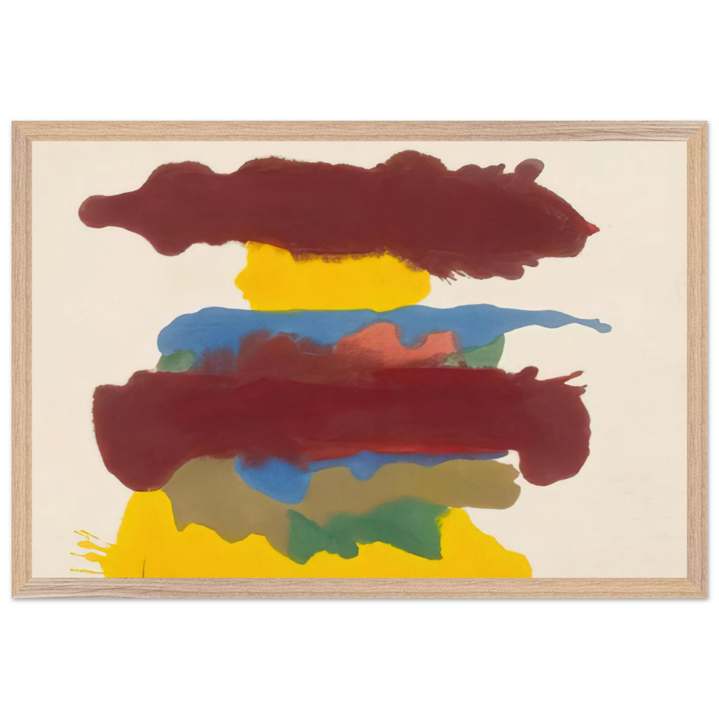 Helen Frankenthaler - Weather Change - 1963 Wall art - A2 (42 x 59.4  cm) - Premium Wooden Framed Poster With Fine Art Paper-canvas - Black frame
