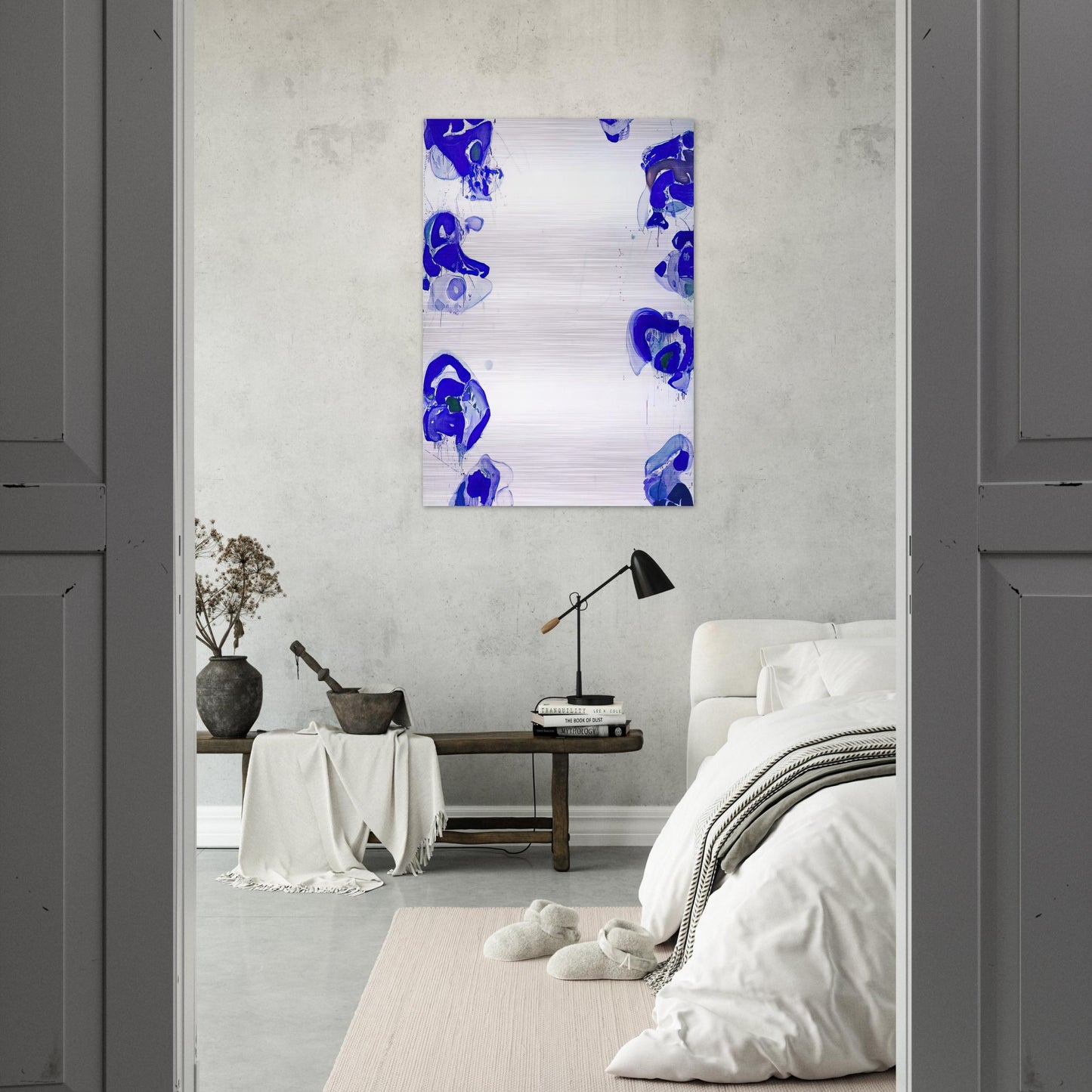 Blue Balls - Sam Francis Brushed Aluminum Print - 70x100 cm / 28x40 inches | Sam Francis Aluminum Print | Sam Francis Prints