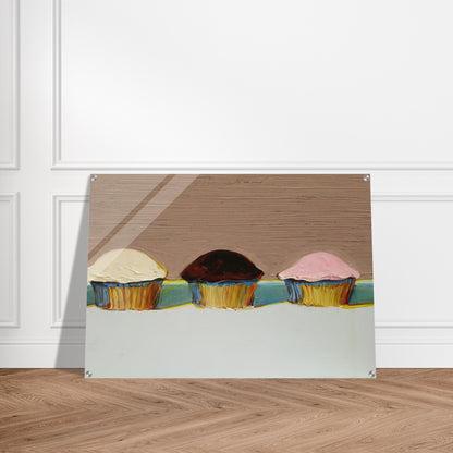 Neapolitan Cupcakes - 2008 - Wayne Thiebaud Acrylic Print - 70x100 cm / 28x40″ inches