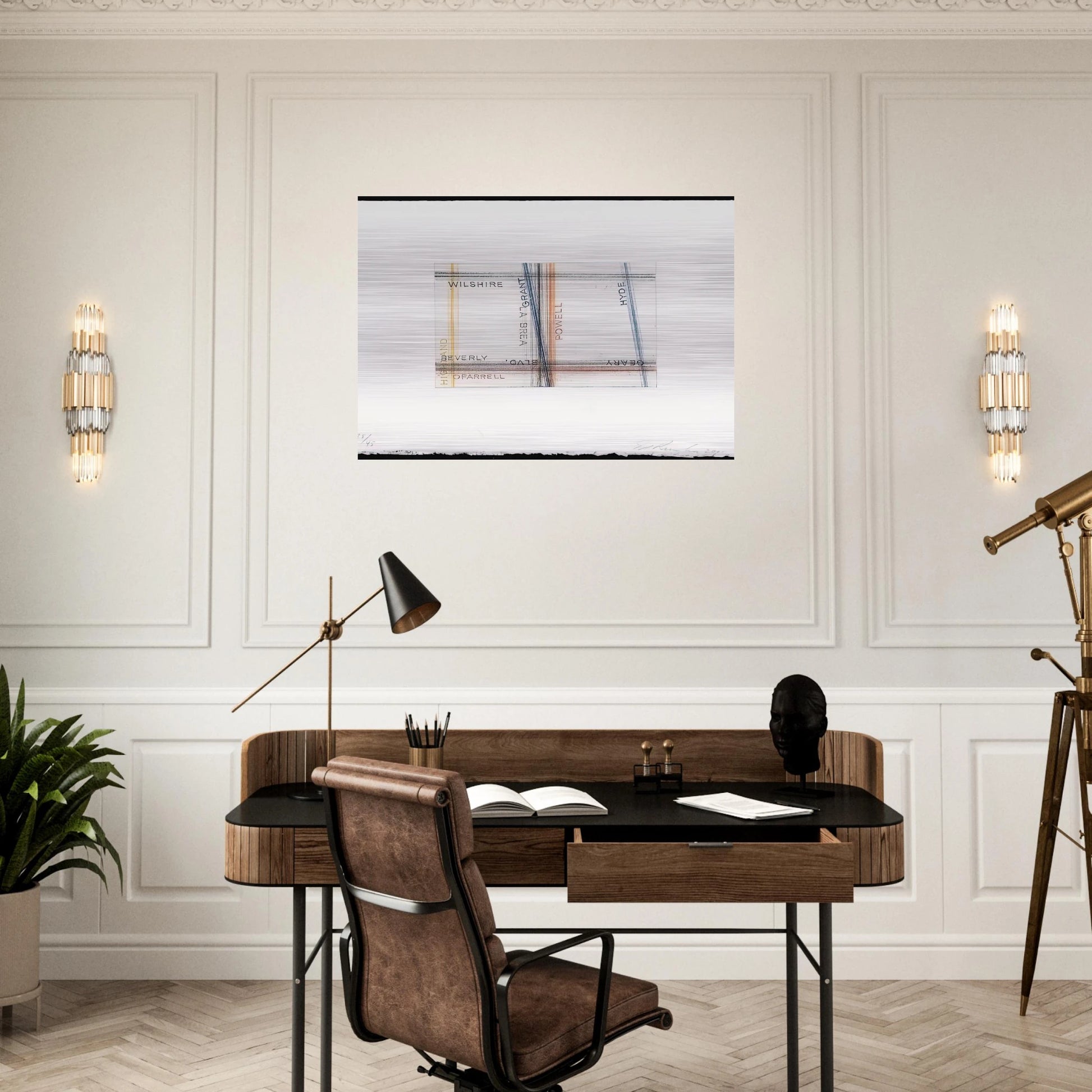 GRANT FROM LOS FRANCISCO SAN ANGELES PORTFOLIO - Edward Ruscha Brushed Aluminum Print - 70x100 cm / 28x40 inches | Edward Ruscha Aluminum Print | Edward Ruscha Prints