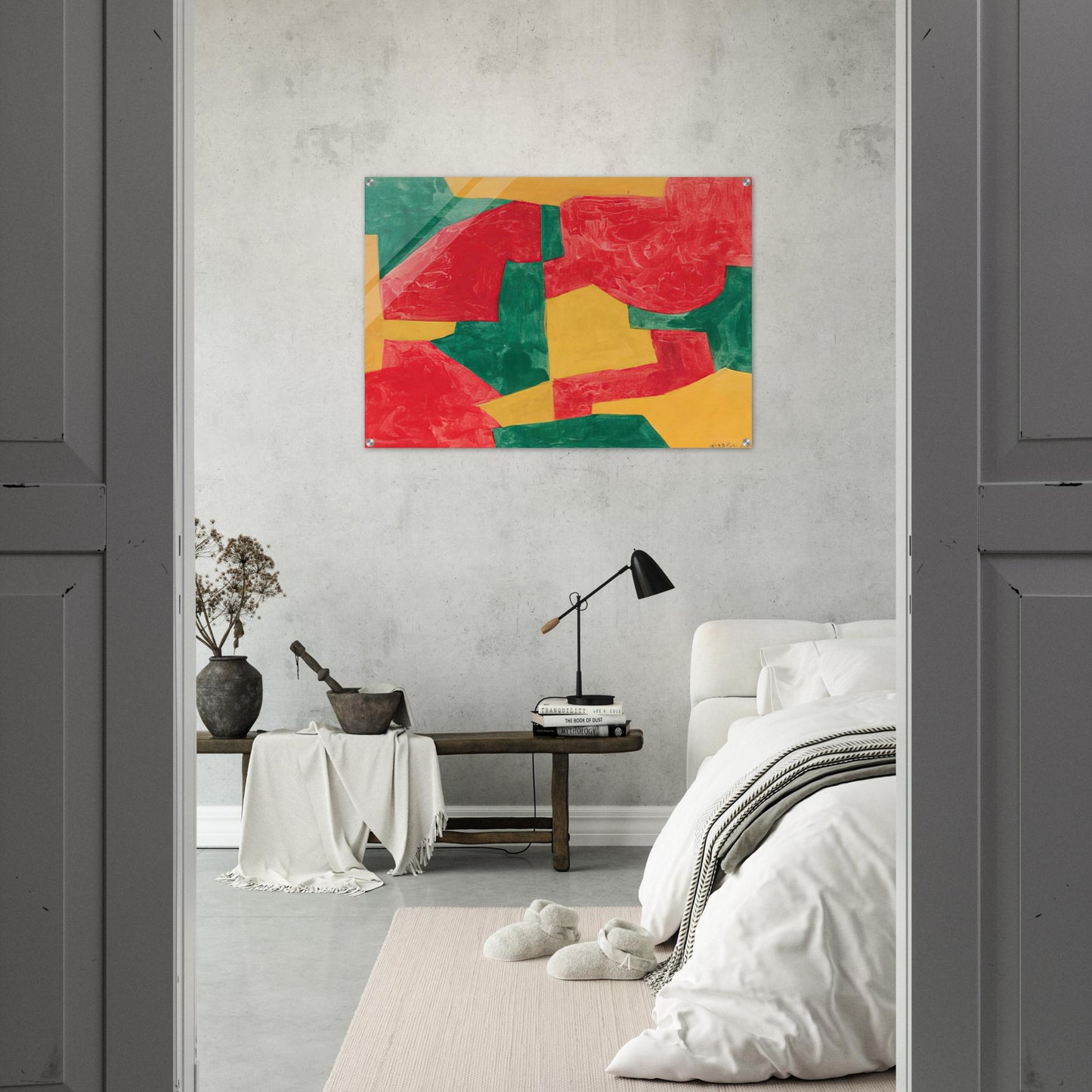 Composition verte, rouge et jaune - 1964 - Serge Poliakoff Acrylic Print - 70x100 cm / 28x40″ inches