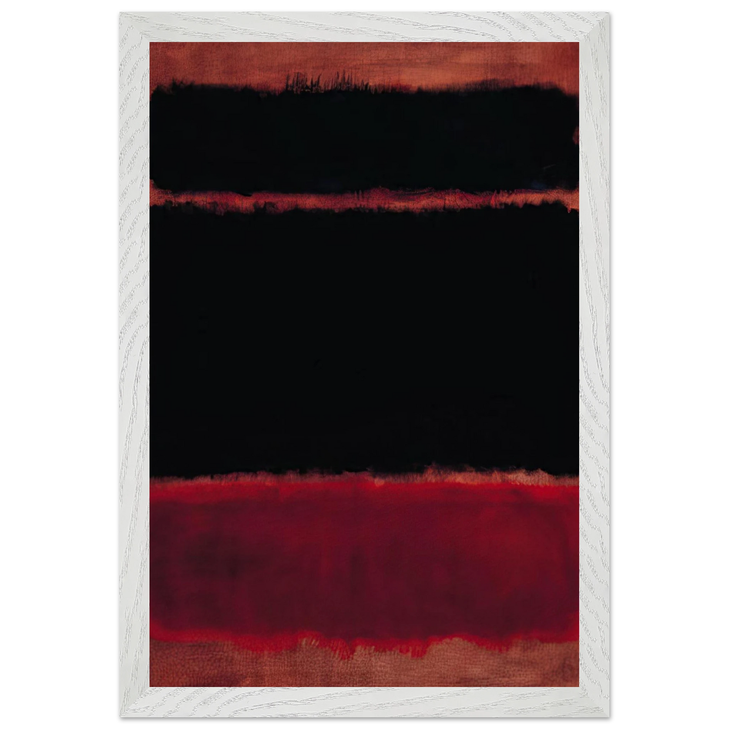 Mark Rothko - Black in Deep Red - 1957 Wall Art - 21x29.7 cm / 8x12" - Premium Wooden Framed Poster With Fine Art Paper-canvas - White frame
