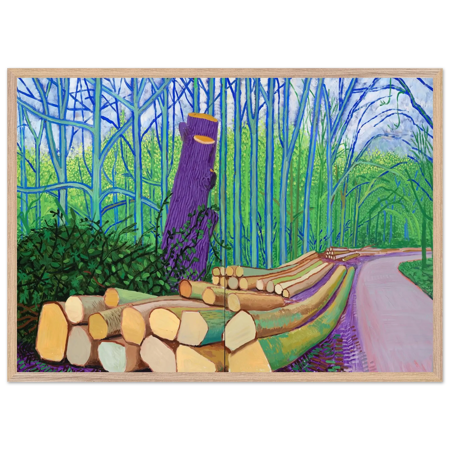 David Hockney - David Hockney Wall art - 30x45 cm / 12x18 Inches - Premium Wooden Framed Poster With Fine Art Paper - White frame