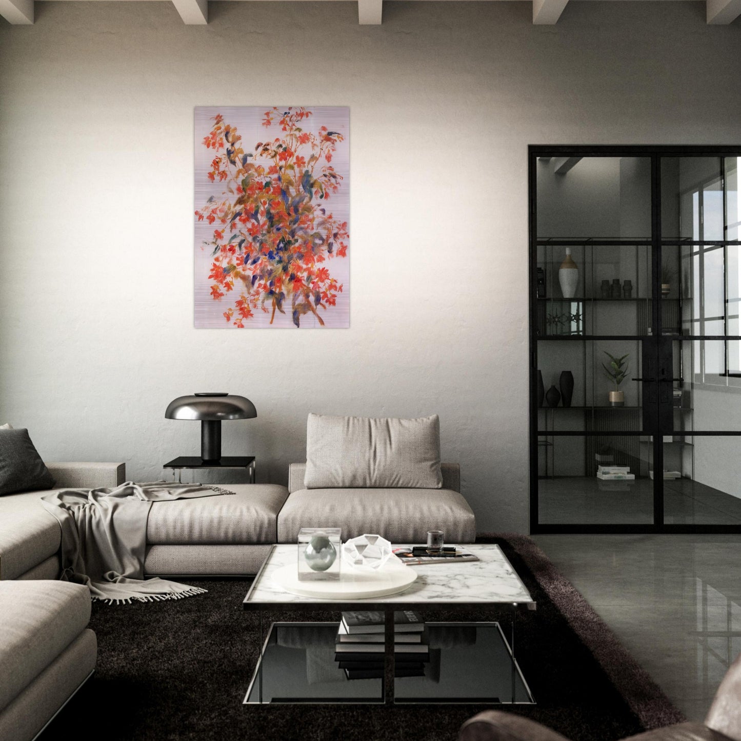 Still Life with Fuscias - Pierre-Auguste Renoir Brushed Aluminum Print - 70x100 cm / 28x40 inches | Pierre-Auguste Renoir Aluminum Print | Pierre-Auguste Renoir Prints