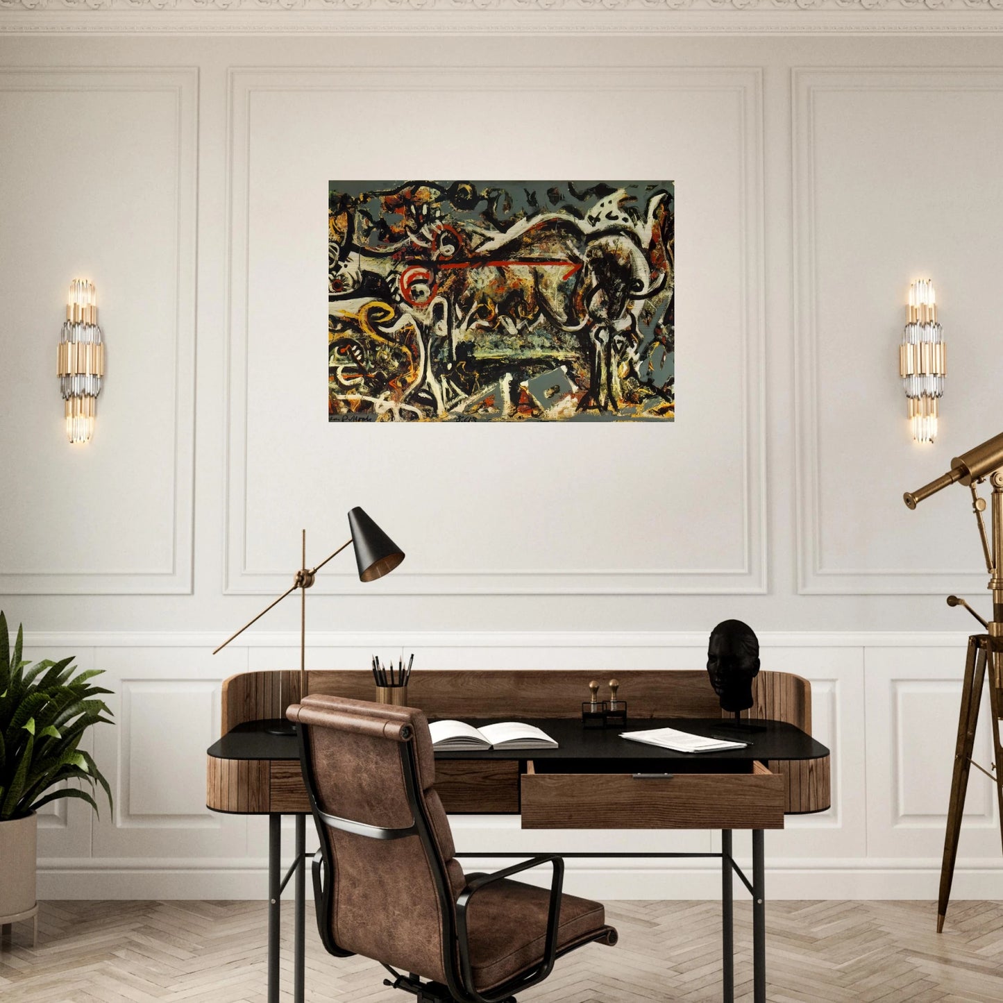 THE SHE WOLF - Jackson Pollock Brushed Aluminum Print - 70x100 cm / 28x40 inches | Jackson Pollock Aluminum Print | Jackson Pollock Prints