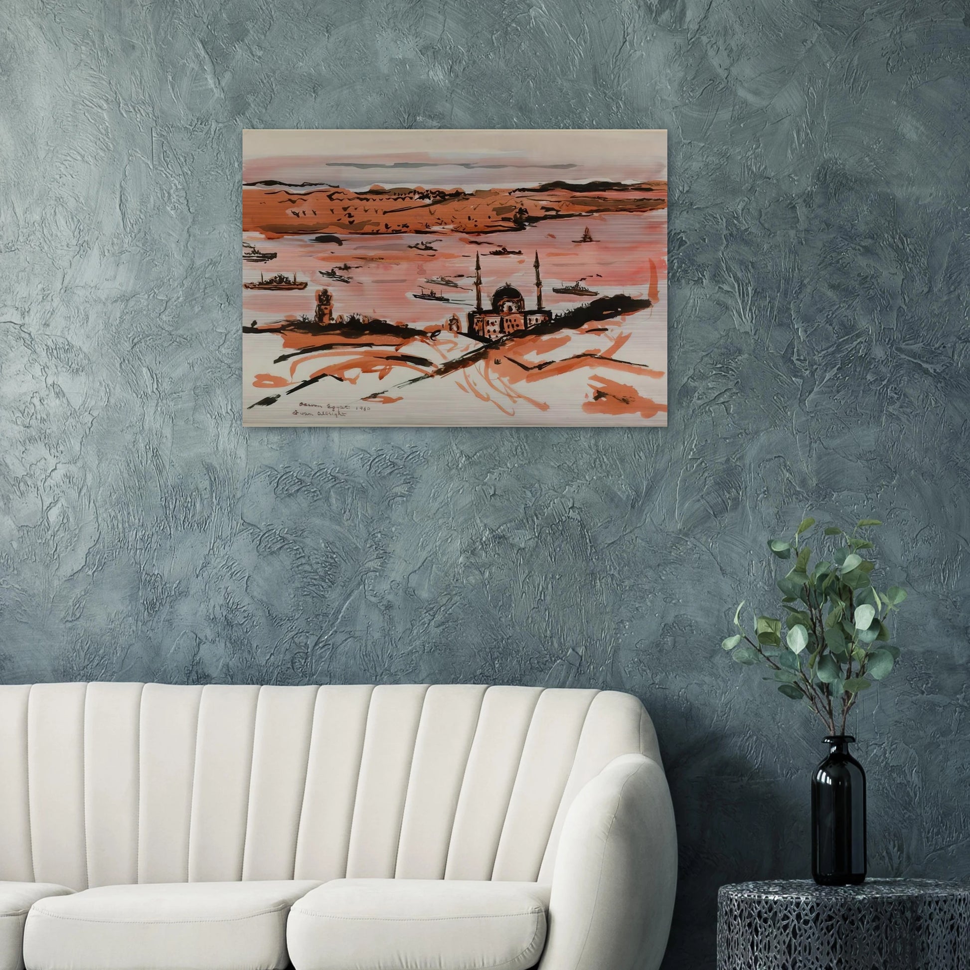 NILE RIVER AT ASWAN EGYPT 1960 - Ivan Albright Brushed Aluminum Print - 70x100 cm / 28x40 inches | Ivan Albright Aluminum Print | Ivan Albright Prints