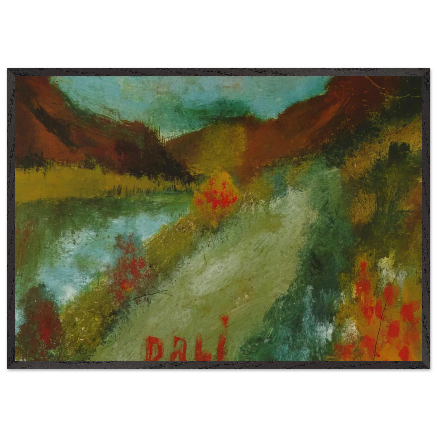 LANDSCAPE 2 N2 - Salvador Dali 70x100 cm / 28x40 inches Framed Art Print – Black Wooden Frame