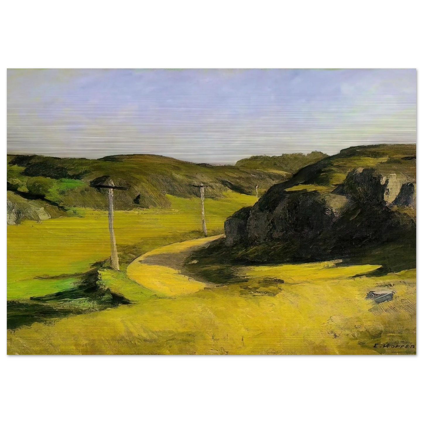 Road in Maine - Edward Hopper Brushed Aluminum Print - 70x100 cm / 28x40 inches | Edward Hopper Aluminum Print | Edward Hopper Prints
