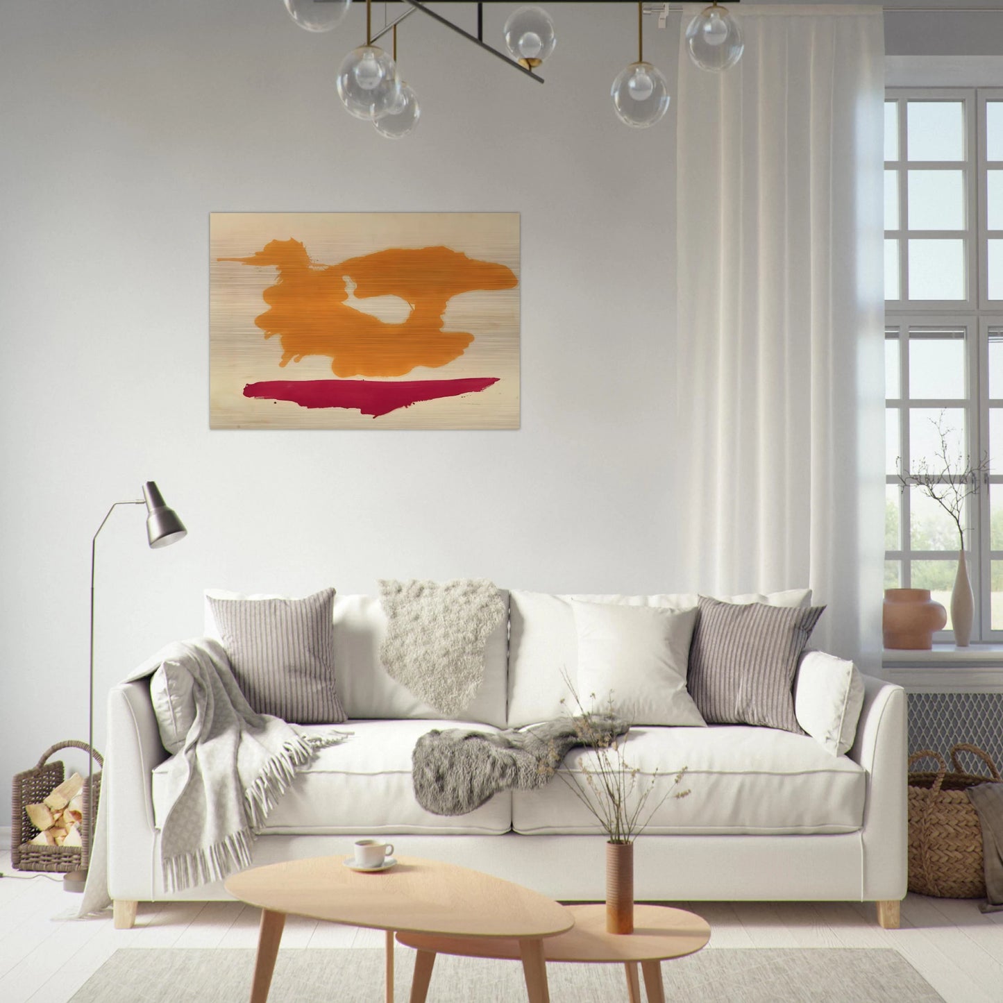 Only Orange - 1963 - Helen Frankenthaler Brushed Aluminum Print - 70x100 cm / 28x40 inches | Helen Frankenthaler Aluminum Print | Helen Frankenthaler Prints