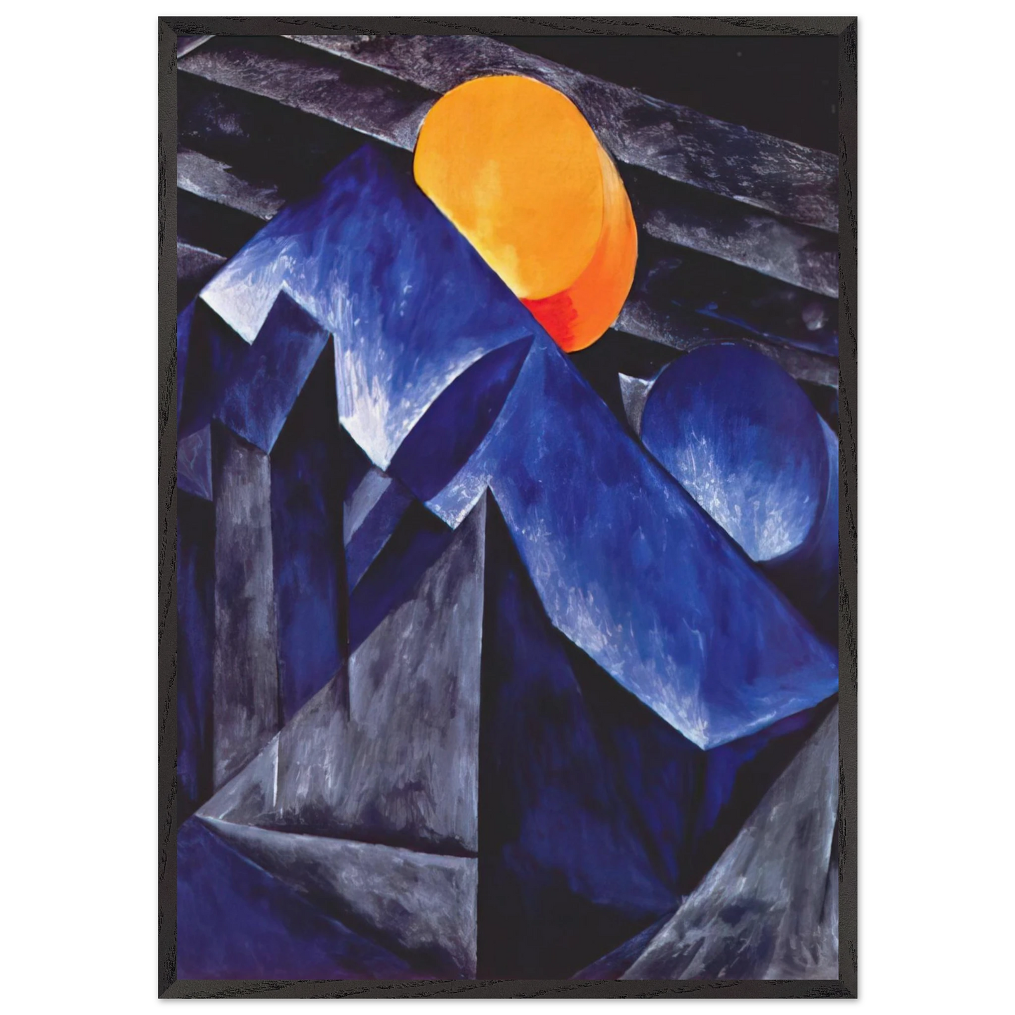 Composition - 1914 - Natalia Goncharova 70x100 cm / 28x40 inches Framed Art Print – Black Wooden Frame