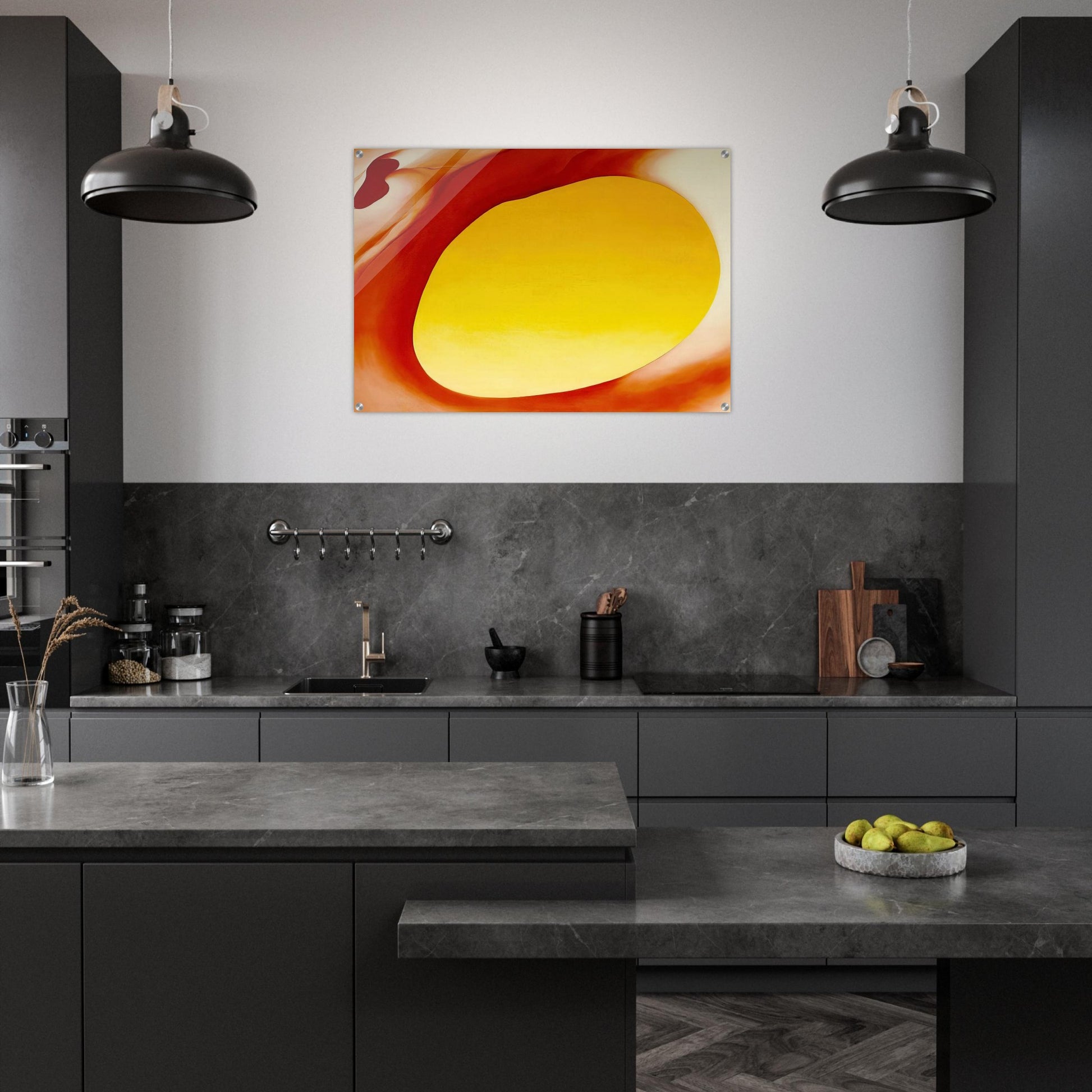 Pelvis Series - Red with Yellow - Georgia O'Keeffe Acrylic Print - 70x100 cm / 28x40″ inches