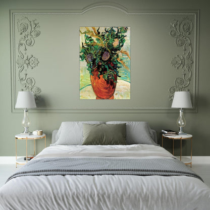 Still Life with Thistles - Vincent van Gogh Brushed Aluminum Print - 70x100 cm / 28x40 inches | Vincent van Gogh Aluminum Print | Vincent van Gogh Prints