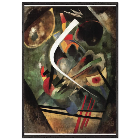 WHITE STROKE 1920 - Wassily Kandinsky 70x100 cm / 28x40 inches Framed Art Print – Black Wooden Frame