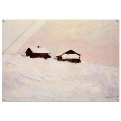 Houses in the Snow - claude monet Acrylic Print - 70x100 cm / 28x40″ inches