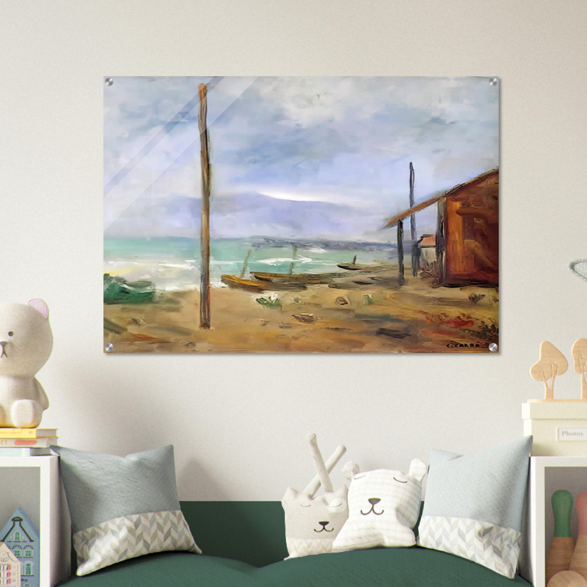 PIOGGIA AL MARE 1929 - Carlo Carra Acrylic Print - 70x100 cm / 28x40″ inches | Carlo Carra Wall Art | Carlo Carra Prints