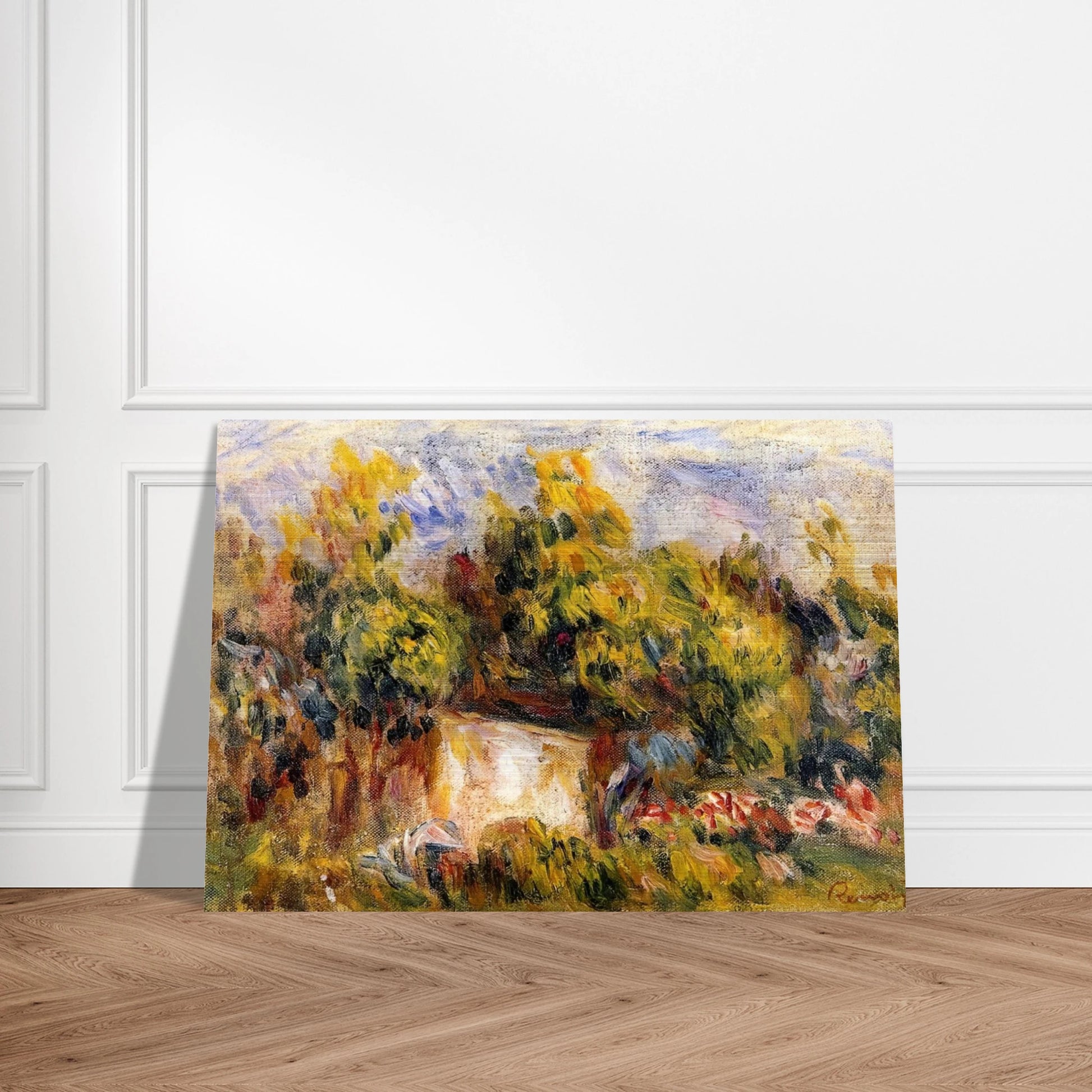 Landscape with Cabin - Pierre-Auguste Renoir Brushed Aluminum Print - 70x100 cm / 28x40 inches | Pierre-Auguste Renoir Aluminum Print | Pierre-Auguste Renoir Prints