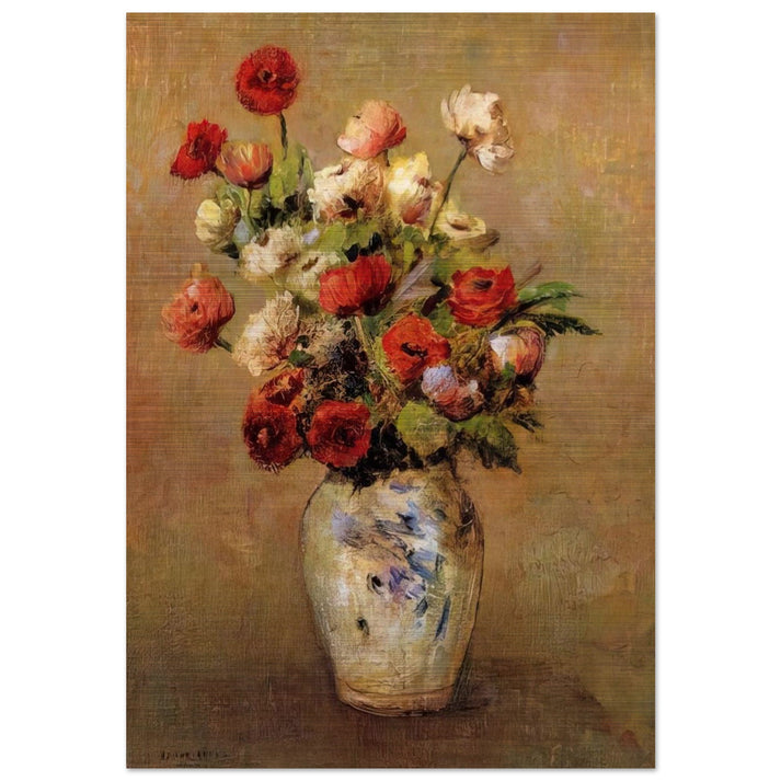 BOUQUET OF FLOWERS - Odilon Redon Brushed Aluminum Print - 70x100 cm / 28x40 inches | Odilon Redon Aluminum Print | Odilon Redon Prints