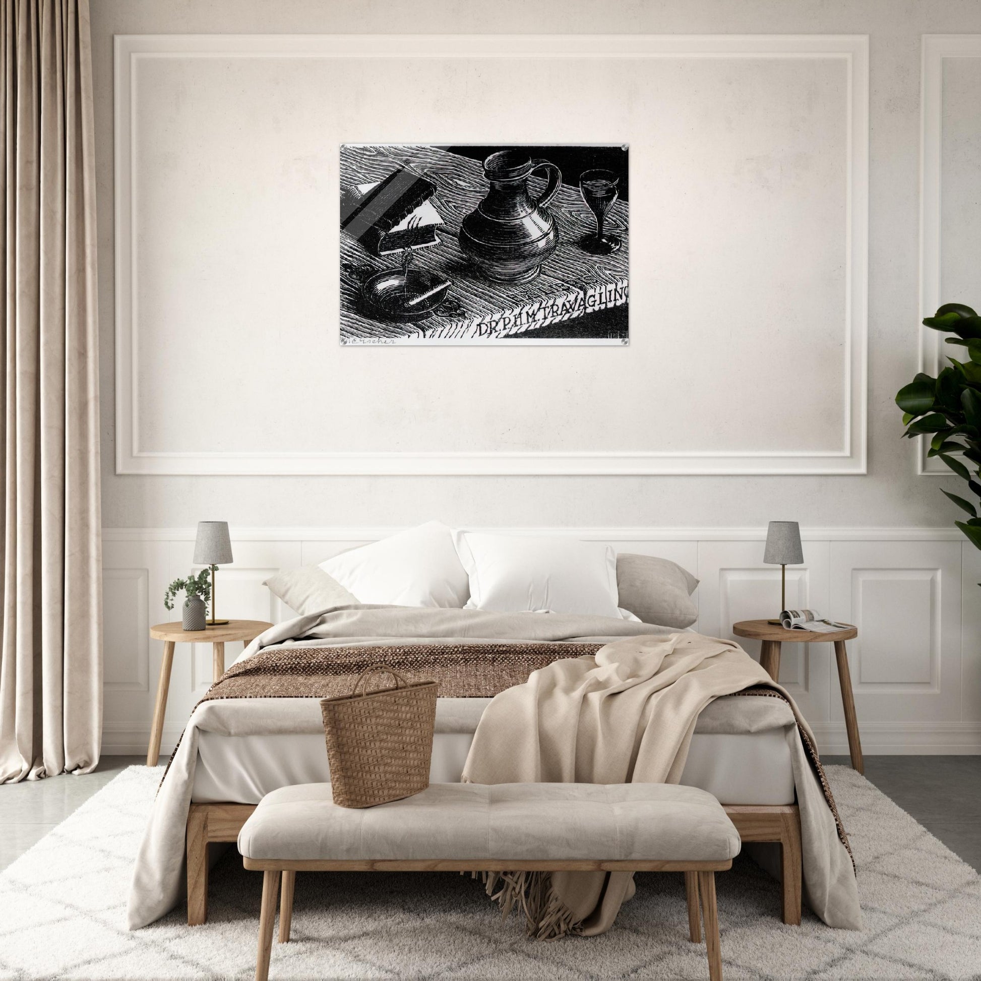 BOOKPLATE DR P H M TRAVAGLINO - MC Escher Acrylic Print - 70x100 cm / 28x40″ inches | Maurits Cornelis Escher Prints