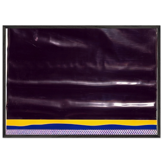 YELLOW LANDSCAPE 1965 - Roy Lichtenstein 70x100 cm / 28x40 inches Framed Art Print – Black Wooden Frame